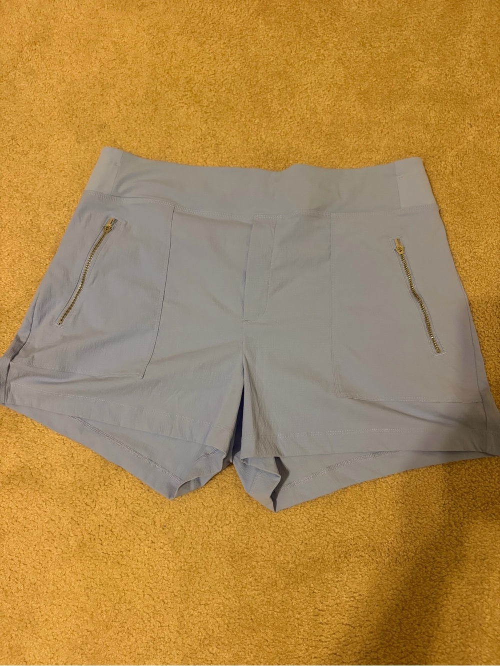 Light Blue Women's Performance Shorts with Zip Pockets
